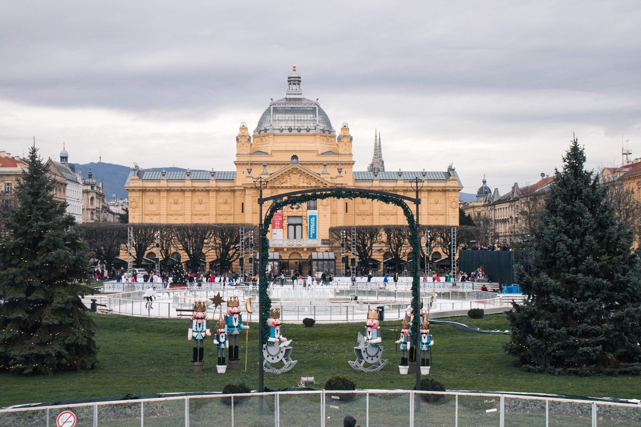 Photo of ice skating rink in King Tomislav Square