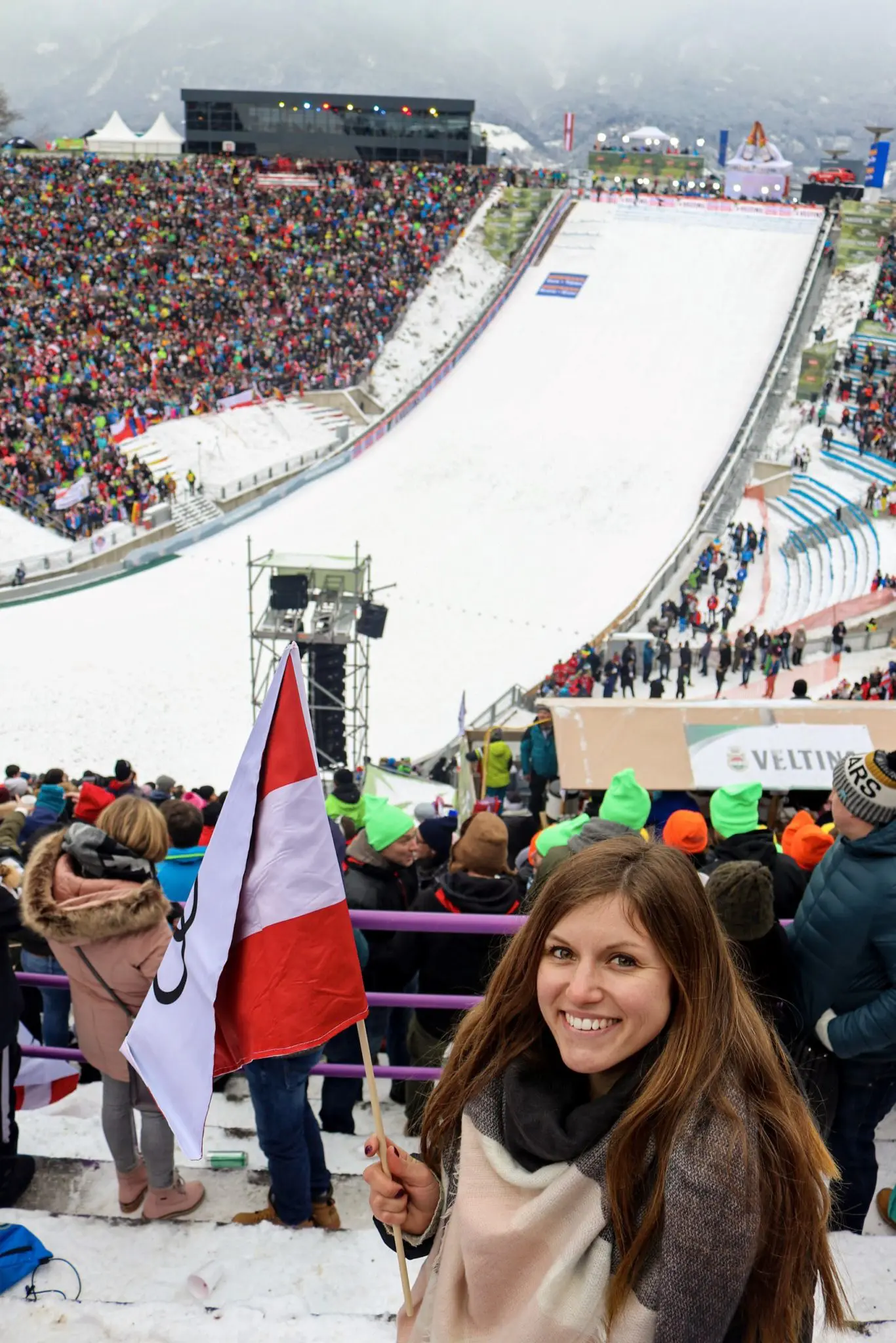 Enjoying a competition at the Ski Jump in Innsbruck