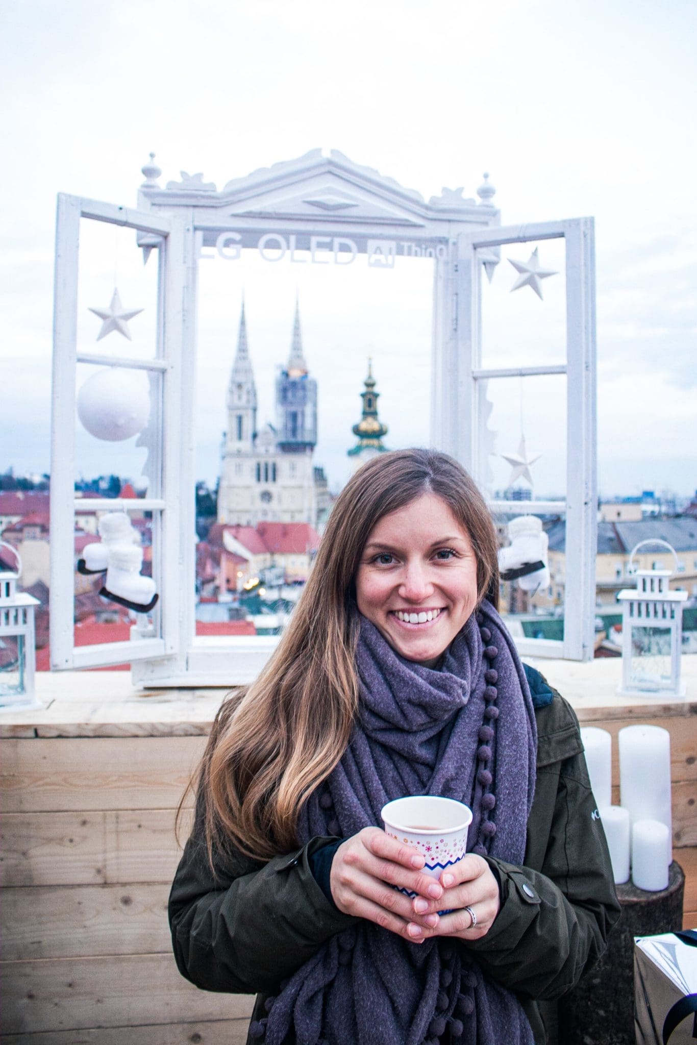 Photo of me with a view of Zagreb