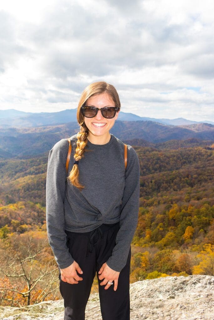 Enjoying the view at The Blowing Rock