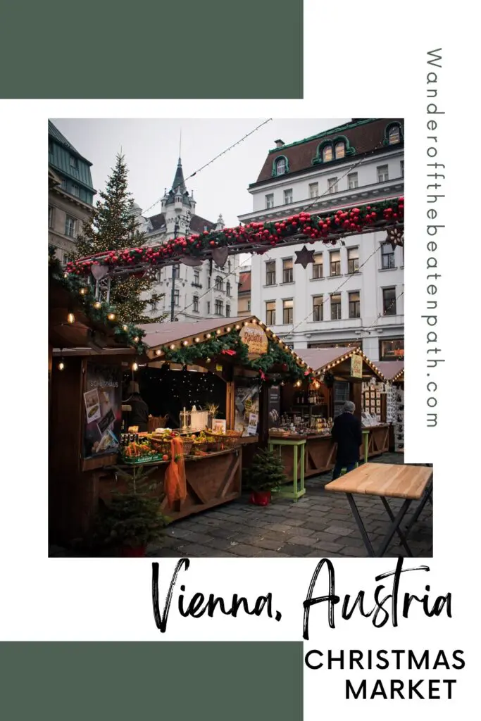 Photo of a booth at the Christmas Market in Vienna. Click here for a detailed guide to the Christmas Market in Vienna.