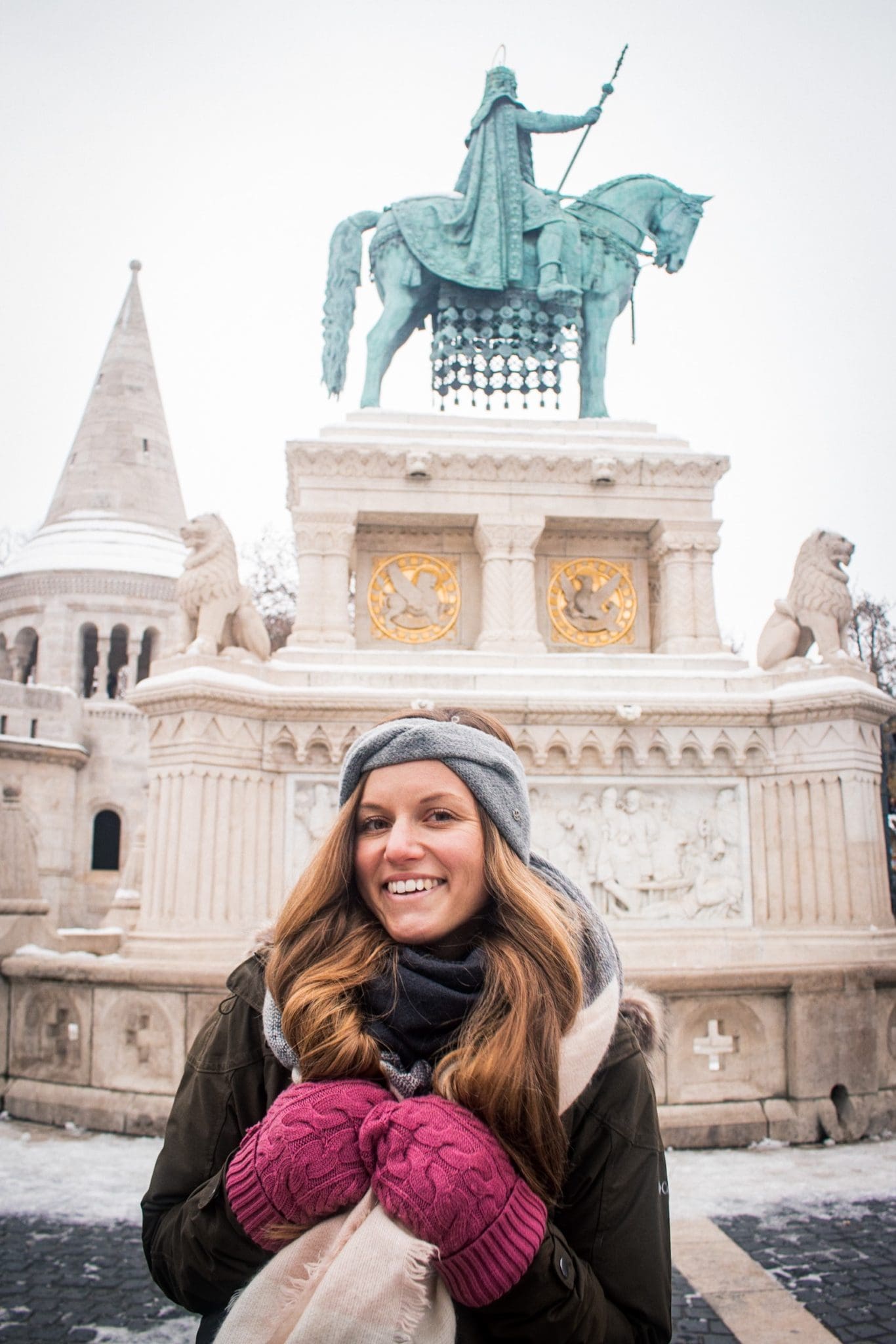 Posing in front of Fisherman Bastion