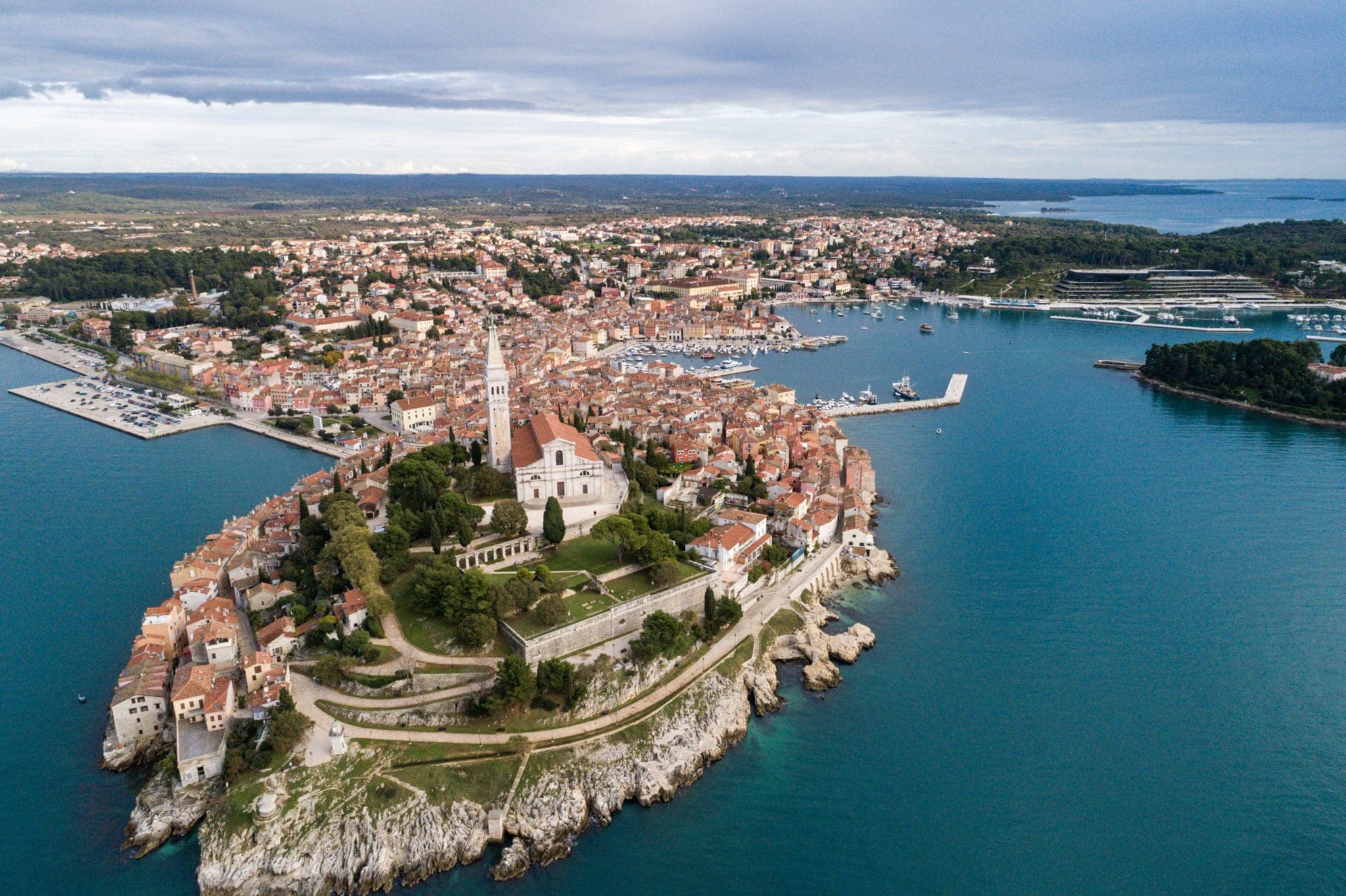 Drone shot of Rovinj