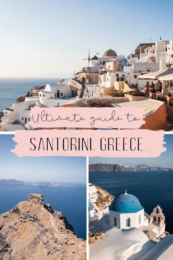 A collage of photos from Santorini, Greece. Click here for the ultimate guide for a trip to Santorini.