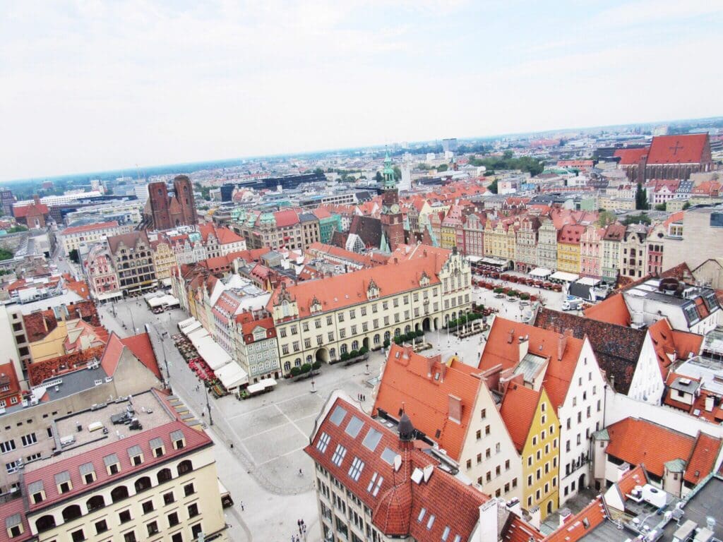 View of the Market Square in Wroclaw, Poland